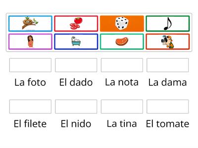 Lectura de frases cortas con N, D, T, F