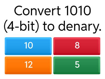 Binary and Denary Conversion Quiz