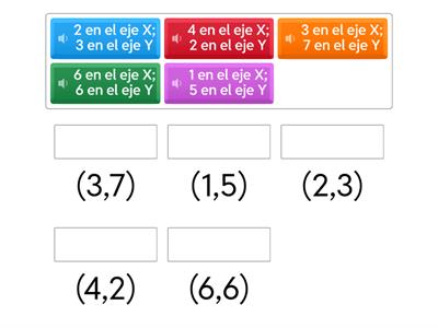 Aparea las coordenadas con los puntos apropiados