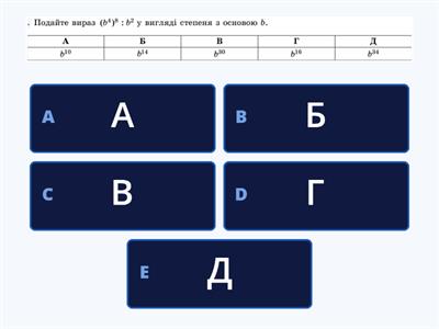 Властивості степеня. Повторення.