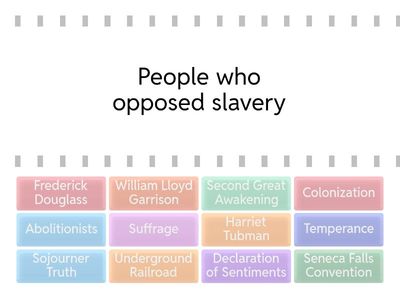 USH3.11b Antebellum Reform Movements Matching