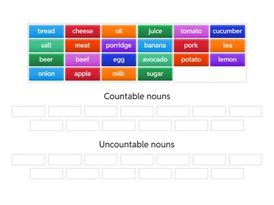 Countable/uncountable nouns