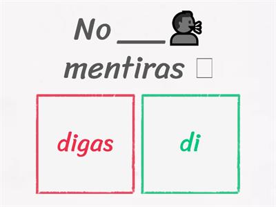 IMPERATIVO NEGATIVO IRREGULARES