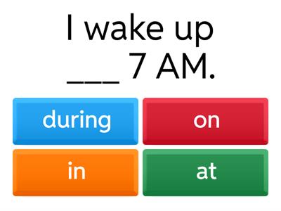 Beginner Level English Prepositions Quiz