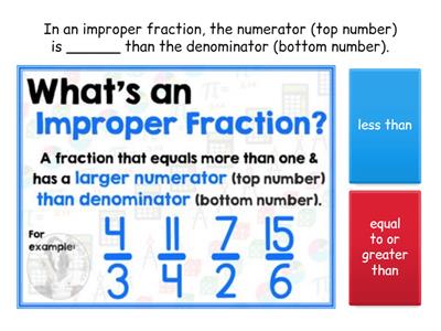 Improper Fractions