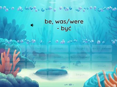 czasowniki nieregularne (irregular verbs) do 8 klasy włącznie - 1i2 forma vs 3 forma - od be to drink