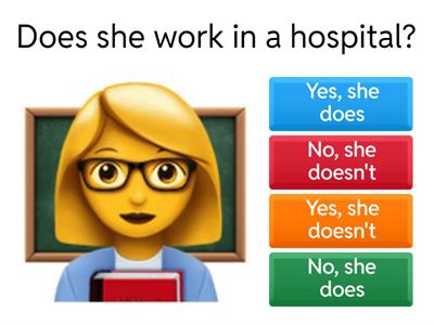 FF2 unit 9 Where does she work?