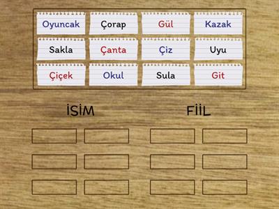 2.Sınıf İsim - Fiil Oyunu 