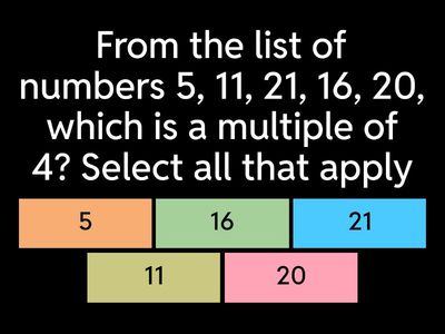 Identifying Factors, Multiples, Primes, and Squares