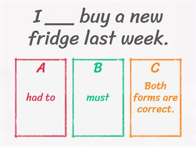 Should, must, have to