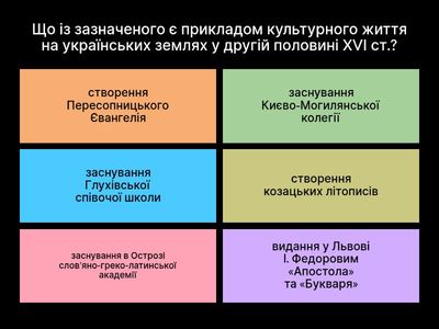 Тема 11. Культура бароко. Тести ЗНО + НМТ