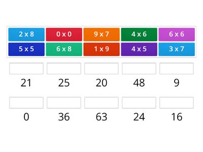 Multiplication Match Up 