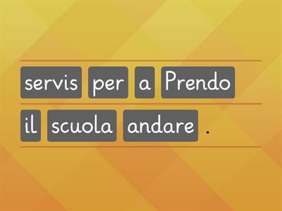 Riordina le frasi- che mezzo prendo?