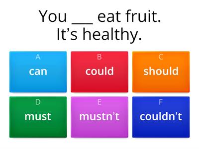 Can/ could, should/ shouldn't  /must/ have to