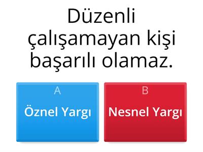 Öznel ve Nesnel Yargılar