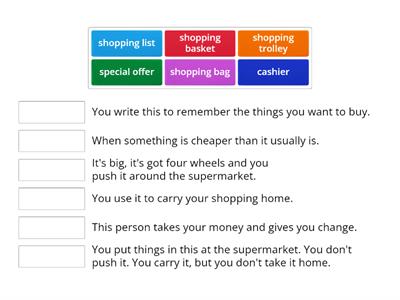 Match the words to definitions. 