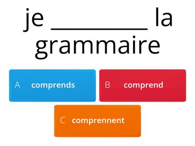 Les verbes apprendre, comprendre, écrire, s'inscrire, devoir, étudier, remplir, répondre