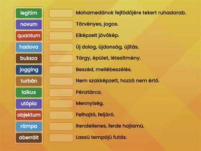 KERESD MEG A JELENTÉSÉT! - idegen, szleng, régi szavak