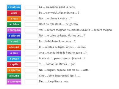 Verbe: vocabular + gramatică 