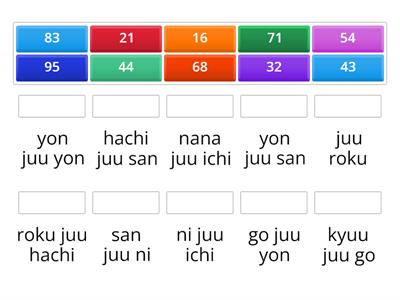 Numbers 1-99