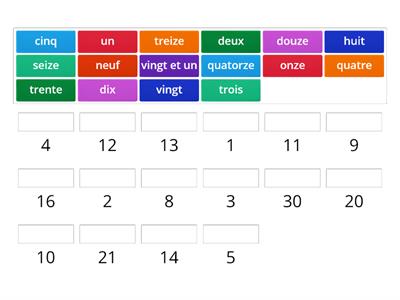 Les nombres 1-20