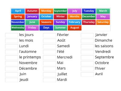 Days, months and seasons