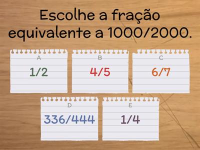 Frações equivelentes. 
