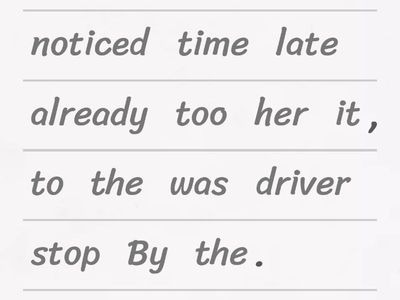 PET 2-TEST 1-PART 3-Q7.story must begin "Carla looked at the car in surprise.