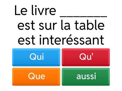 Qui/que; Comparatifs