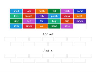  Adding -s or -es Sort