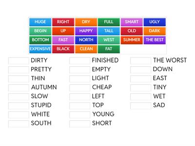 OPPOSITES IN ENGLISH Preliminary level