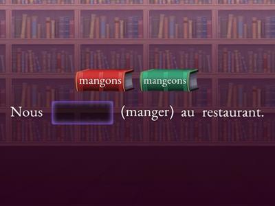 Fr 1 cer / ger present verbs - conjugating  - Complete the sentence!