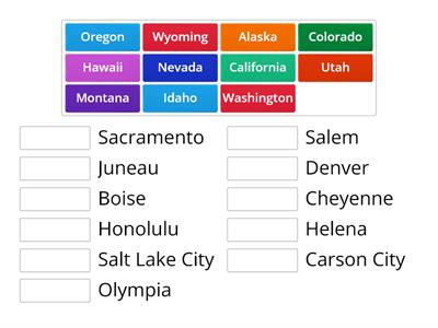 West States & Capitals