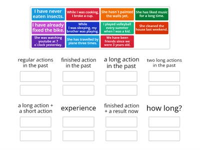 Past Simple, Past Continuous, Present Perfect (functions) 