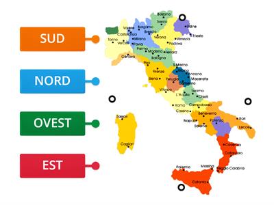 CARTINA ITALIA PUNTI CARDINALI