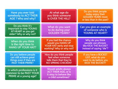Age idiom questions