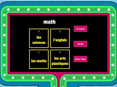 School Subjects - Gameshow Quiz