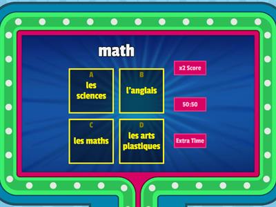 School Subjects - Gameshow Quiz