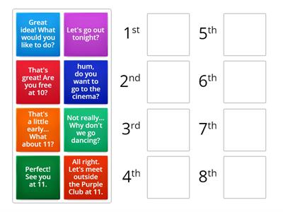 PUT THE DIALOGUE IN ORDER