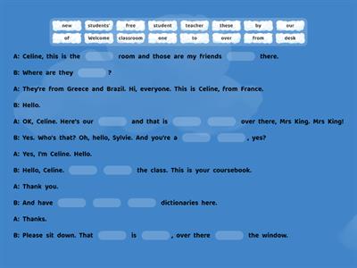 Speakout Starter Unit 3.1 Dialogue Ex 4A