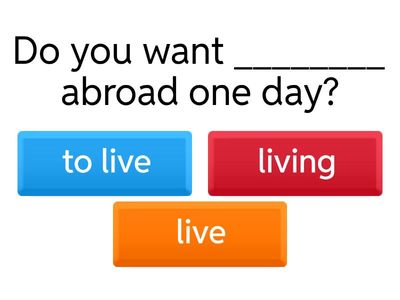 Infinitive or -ing Form Quiz