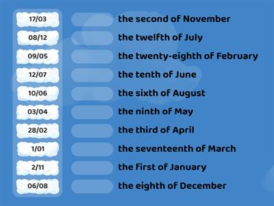 3Dates and Ordinal Numbers