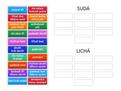 Sudá a lichá čísla