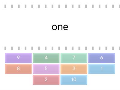 1 - 10 Match Number Form Word Form