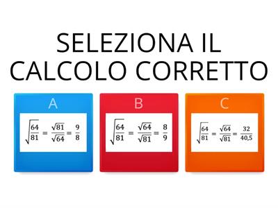 LA RADICE QUADRATA DI UNA FRAZIONE