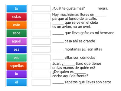 Adjetivos demostrativos