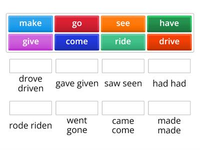 irregular verbs 4 класс кружок