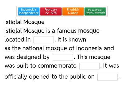 Descriptive Text (JCOT) Fill In the Blank