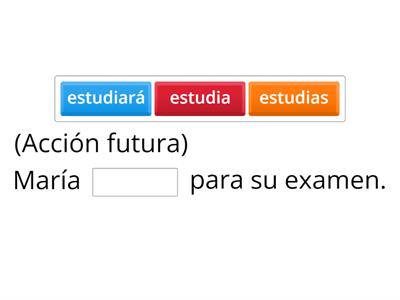  Oraciones en futuro según la indicación. 