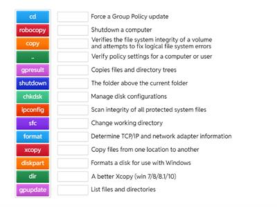 CompTIA A+ Microsoft command line tools (Files and Folders)